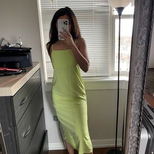 Summer midi dress with side slit! Worn once. Good condition